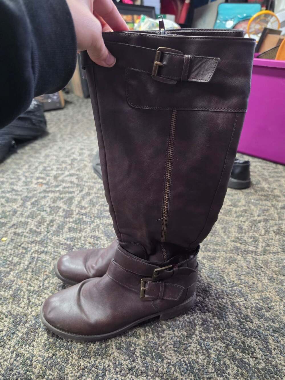 ShoeDazzle Rosalee Riding Boots Brown